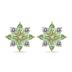 1 Carat TW Green Amethyst and Diamond Flower Earrings in 10K Yellow Gold