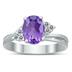 8X6MM Amethyst and Diamond Twist Ring in 10K White Gold