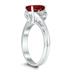 8X6MM Garnet and Diamond Twist Ring in 10K White Gold