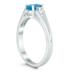 6X4MM Blue Topaz and Diamond Open Three Stone Ring in 10K White Gold