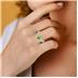 7X5MM Peridot and Diamond Open Three Stone Ring in 10K White Gold