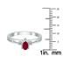 5X3MM Ruby and Diamond Pear Shaped Open Three Stone Ring in 10K White Gold