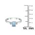 Emerald Cut 6X4MM Aquamarine and Diamond Three Stone Ring in 10K White Gold