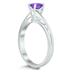 Solitaire Oval 6X4MM Amethyst Gemstone Twist Ring in 10K White Gold