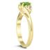 6X4MM Peridot and Diamond Twist Ring in 10K Yellow Gold