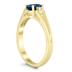 6X4MM Sapphire and Diamond Open Three Stone Ring in 10K Yellow Gold