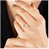 Solitaire Oval 5X3MM Aquamarine Gemstone Twist Ring in 10K Yellow Gold