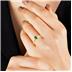 Solitaire Oval 5X3MM Emerald Gemstone Twist Ring in 10K Yellow Gold
