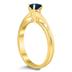 Solitaire Oval 5X3MM Sapphire Gemstone Twist Ring in 10K Yellow Gold