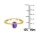 Oval Solitaire 7X5MM Amethyst Ring in 10K Yellow Gold