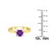 Square Princess Cut 6MM Amethyst Solitaire Ring in 10K Yellow Gold