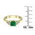 Princess Cut 5X5MM Emerald and Diamond Duchess Ring in 10K Yellow Gold