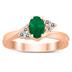 6X4MM Emerald and Diamond Twist Ring in 10K Rose Gold