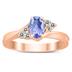 6X4MM Tanzanite and Diamond Twist Ring in 10K Rose Gold