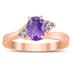 7X5MM Amethyst and Diamond Twist Ring in 10K Rose Gold