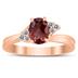 7X5MM Garnet and Diamond Twist Ring in 10K Rose Gold