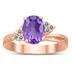 8X6MM Amethyst and Diamond Twist Ring in 10K Rose Gold