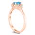 6X4MM Blue Topaz and Diamond Regal Ring in 10K Rose Gold