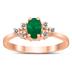 6X4MM Emerald and Diamond Regal Ring in 10K Rose Gold