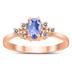 6X4MM Tanzanite and Diamond Regal Ring in 10K Rose Gold
