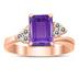 8X6MM Amethyst and Diamond Twist Ring in 10K Rose Gold