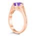 7X5MM Amethyst and Diamond Open Three Stone Ring in 10K Rose Gold