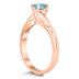 Solitaire Oval 6X4MM Aquamarine Gemstone Twist Ring in 10K Rose Gold