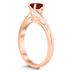 Solitaire Oval 6X4MM Garnet Gemstone Twist Ring in 10K Rose Gold