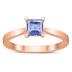 Square Princess Cut 5MM Tanzanite Solitaire Ring in 10K Rose Gold