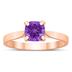 Square Princess Cut 6MM Amethyst Solitaire Ring in 10K Rose Gold