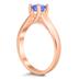 Round 5MM Tanzanite Cathedral Solitaire Ring in 10K Rose Gold