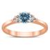 4MM Aquamarine and Diamond Cynthia Ring in 10K Rose Gold