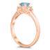 4MM Aquamarine and Diamond Cynthia Ring in 10K Rose Gold