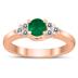 5MM Emerald and Diamond Cynthia Ring in 10K Rose Gold