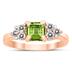 Princess Cut 6X6MM Peridot and Diamond Duchess Ring in 10K Rose Gold