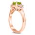 Princess Cut 6X6MM Peridot and Diamond Duchess Ring in 10K Rose Gold