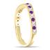 Amethyst and Diamond Channel Set Wedding Band in 10K Yellow Gold