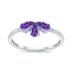 Amethyst Pear Shape Three Stone Ring in 10K White Gold 