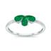 Emerald Pear Shape Three Stone Ring in 10K White Gold 