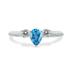 1/2 Carat TW Pear Shape Blue Topaz and Diamond Ring in 10K White Gold