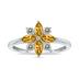 3/4 Carat TW Citrine and Diamond Flower Ring in 10K White Gold