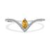 1/4 Carat TW Citrine and Diamond V Shape Ring in 10K White Gold