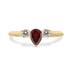 1/2 Carat TW Pear Shape Garnet and Diamond Ring in 10K Yellow Gold