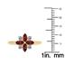 3/4 Carat TW Garnet and Diamond Flower Ring in 10K Yellow Gold