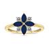 3/4 Carat TW Sapphire and Diamond Flower Ring in 10K Yellow Gold