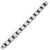 Stainless Steel Interchanging Squares and Black Rubber Cylinder Bracelet
