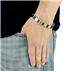 Stainless Steel Interchanging Squares and Black Rubber Cylinder Bracelet