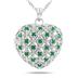 1 Carat Emerald Heart Puff Pendant in .925 Sterling Silver