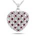 1 Carat Ruby Heart Puff Pendant in .925 Sterling Silver