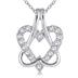 Diamond Double Heart Pendant in 10K White Gold